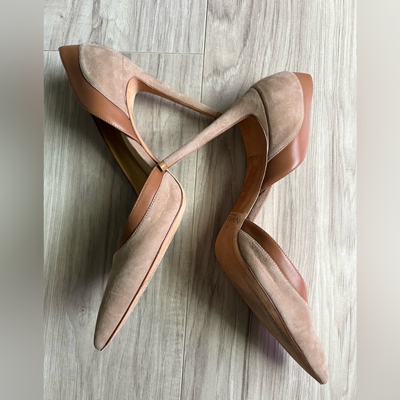 Alexandre Birman Tan Suede Pointy Heels - Picture 1 of 9